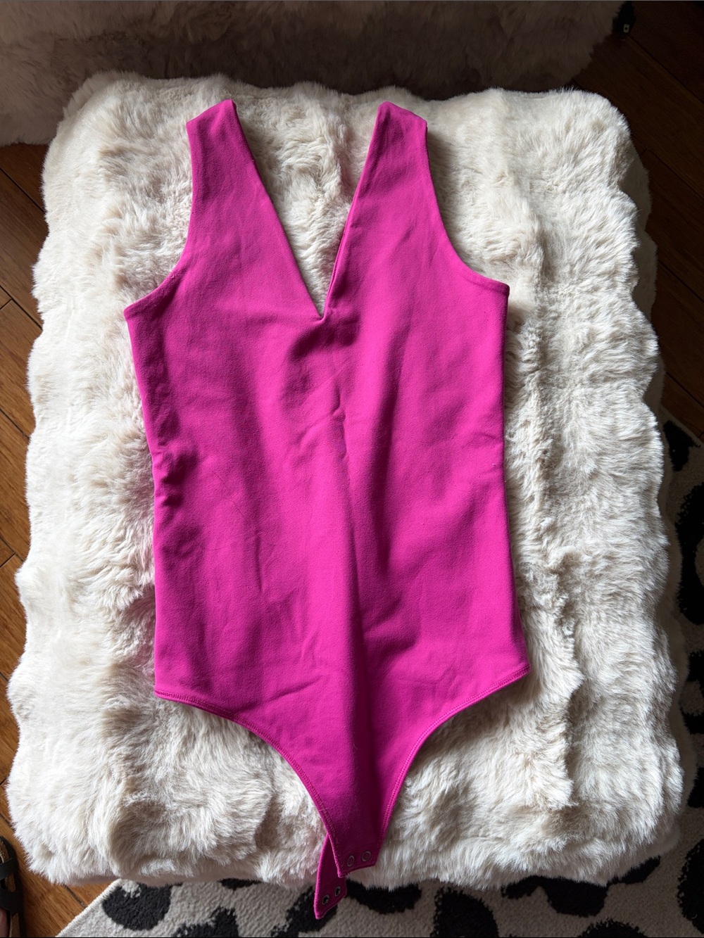 Abercrombie & Fitch Hot Pink V-Neck Bodysuit